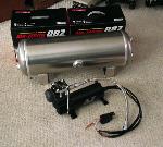 2 Air Zenith OB2 black compressors with one of their 5 gallon aluminum tanks