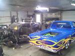 up in the air so I can design my drag bar...my '99 in the background be neglected once again...