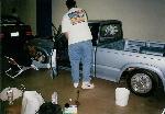 Show clean up inside Anaheim stadium 1992