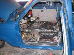 gutted interior.. cleaning up the wiring and making a dash consol